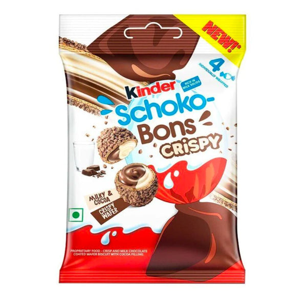 Kinder Schoko Bons Crispy, Waffeleier gefüllt mit Milchcreme und Schokolade 22g 