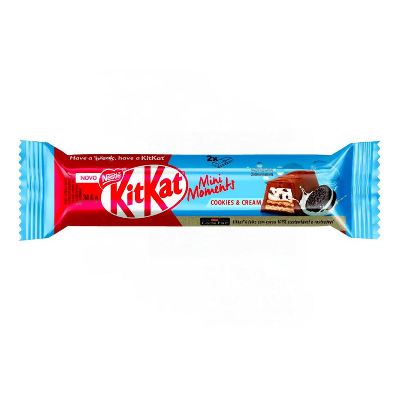 Confezione da 35g di barretta di wafer al cioccolato con pezzi di biscotto Kit Kat Cookies and Cream