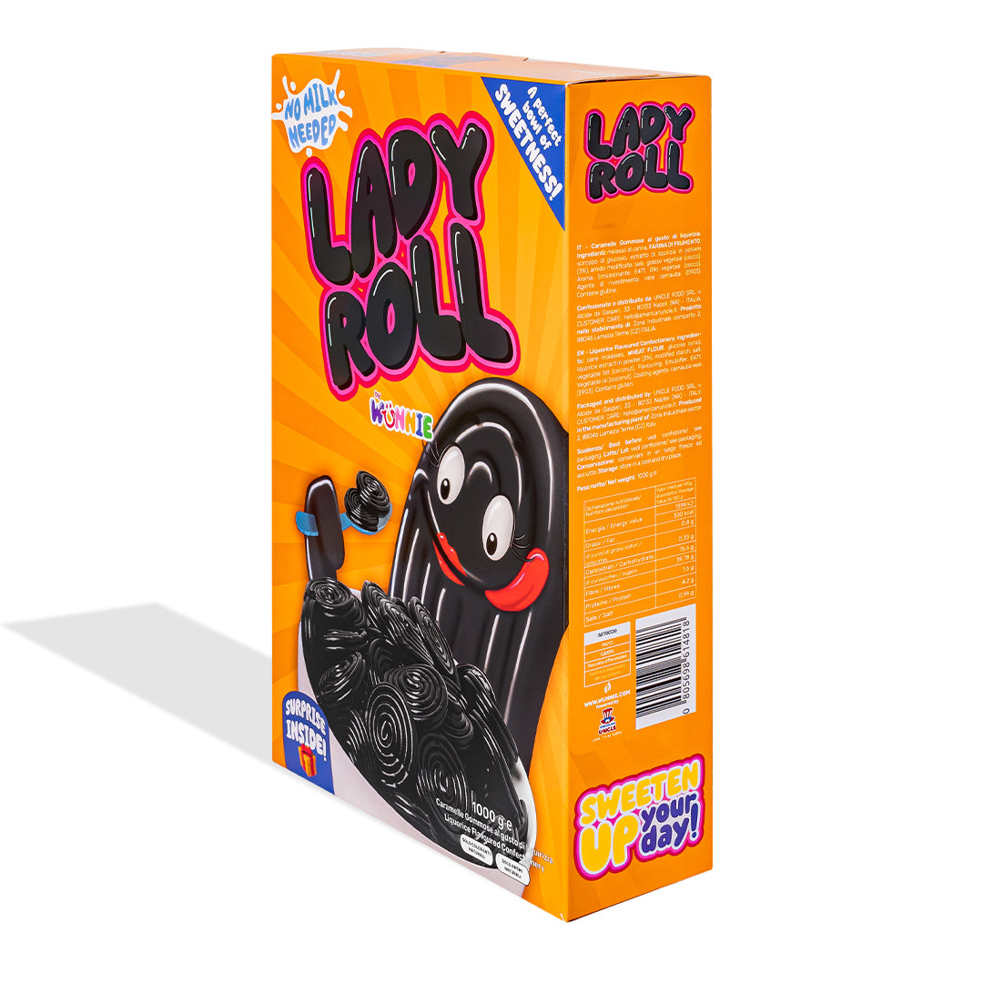 Wunnie Lady Roll, Schachtel mit Lakritze von 1kg 