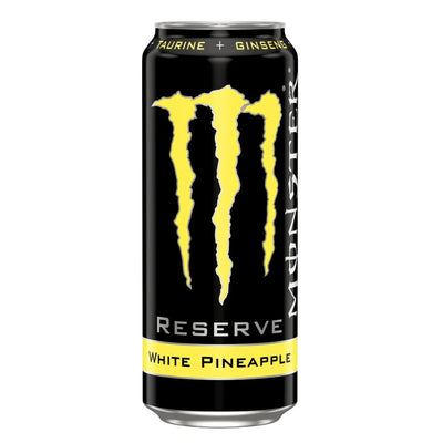 Confezione da 500ml di energy drink al gusto di ananas Monster Reserve White Pineapple