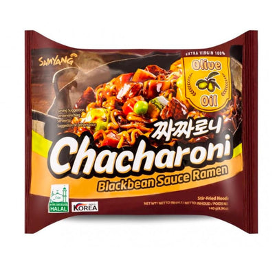 Confezione da 140g di noodles ai fagioli neri Samyang Chacharoni