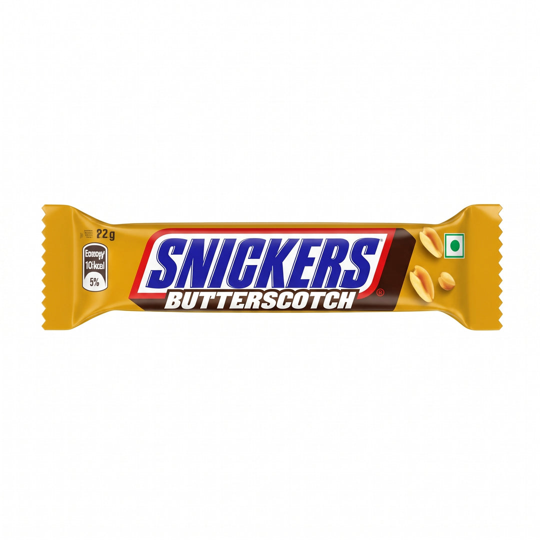 Snickers Butterscotch, Schokoladenriegel mit Erdnüssen und Karamell mit Butterscotch-Geschmack, 22 g 