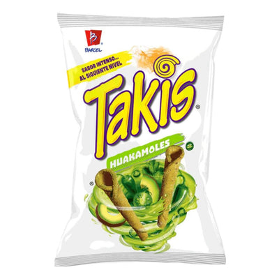 Confezione da 65g di riccioli di tortillas al guacamole Takis