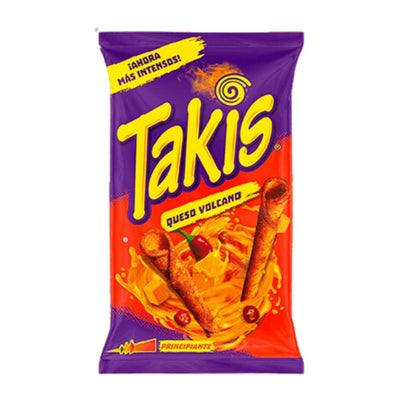 Confezione da 100g di riccioli di tortillas al formaggio Takis TNT Queso Volcano