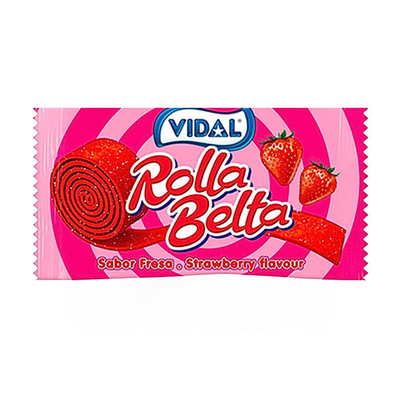 Confezione da 19g di caramella lunga alla fragola Rolla Belta Strawberry