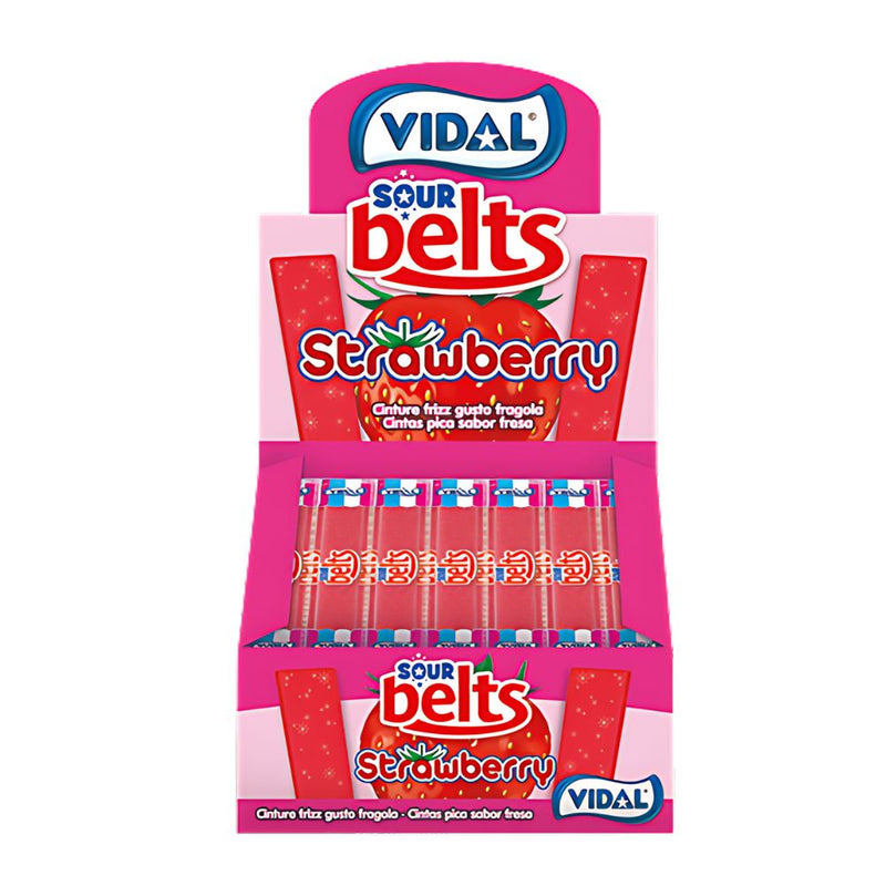 Confezione da 150 di caramelle alla fragola Vidal Sour Belts