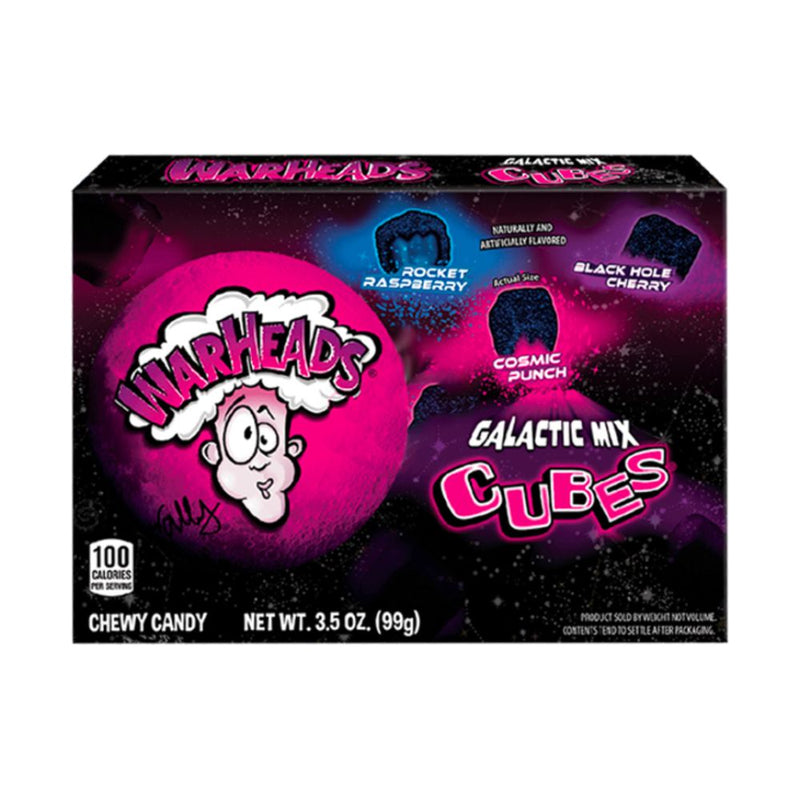 Warheads Galactic Mix Cubes, saure Fruchtbonbons mit einem Gewicht von 99g