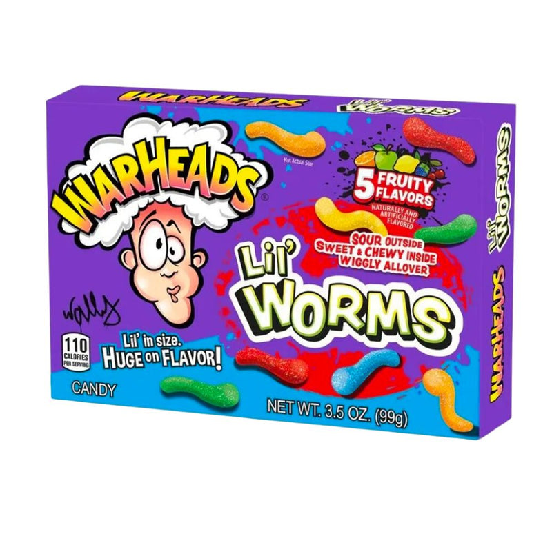 Confezione da 99g di caramelle aspre alla frutta Warheads Lil Worms