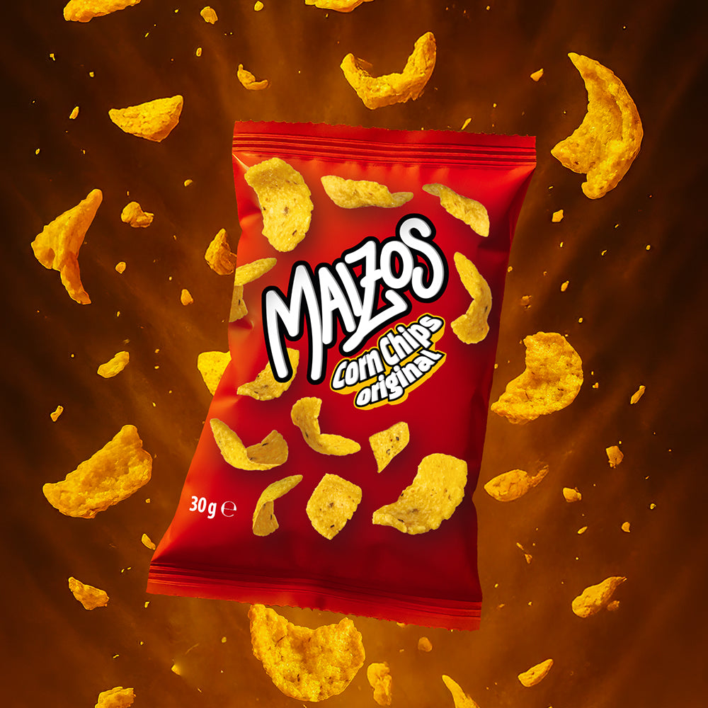 10 confezioni da 30g di chips di mais Maizos