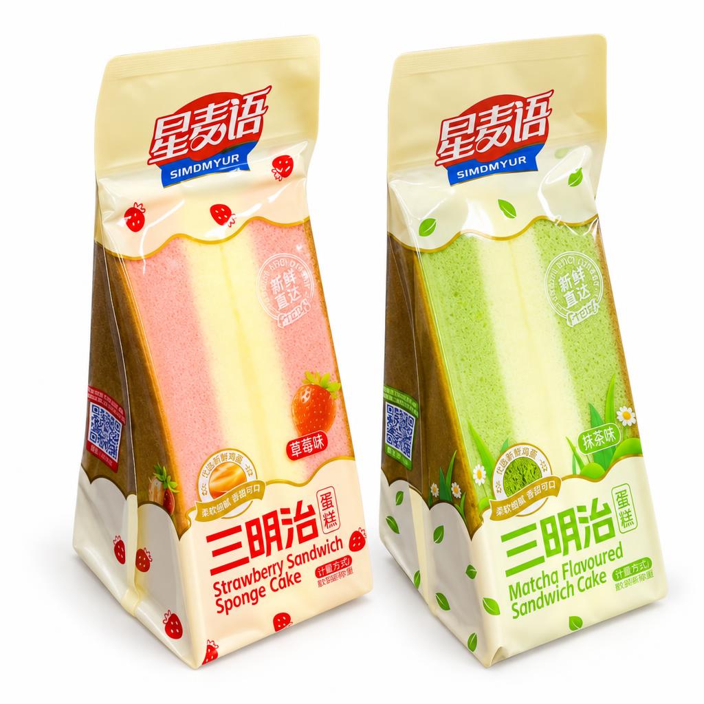 Xing Mai Yu Kit, 2 Snacks mit Erdbeer- und Matcha-Geschmack