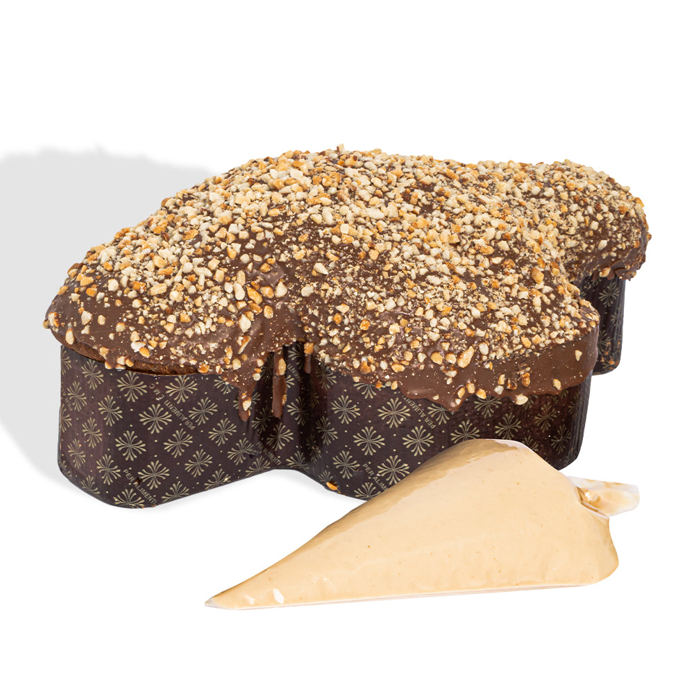 Colomba di Pasqua Choco Peanuts von American Uncle, Schokoladen- und Erdnuss-Colomba von 800 g mit Choco Peanut Butter Creme von 200 g 