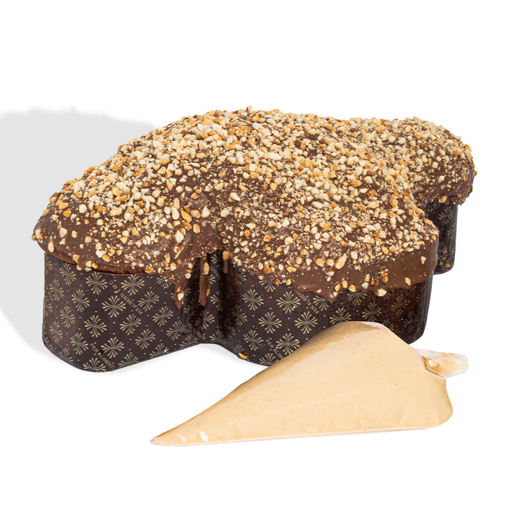 Colomba di Pasqua Choco Peanuts von American Uncle, Schokoladen- und Erdnuss-Colomba von 800 g mit Choco Peanut Butter Creme von 200 g 