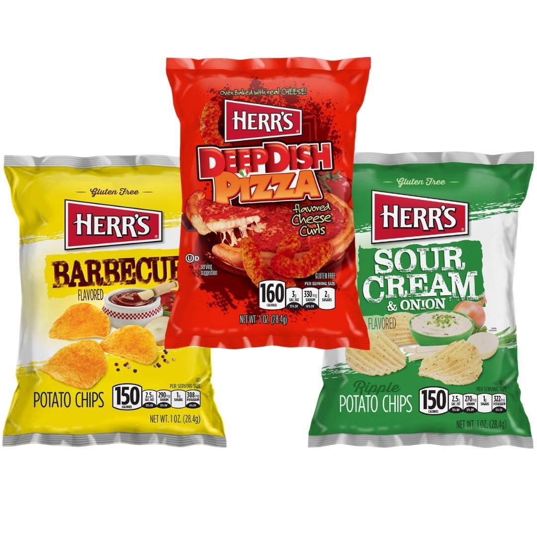 3 Herr's - drei Packungen Herr's Chips in verschiedenen ...