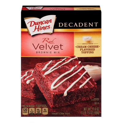 Duncan Hines Red Velvet Brownie Mix, preparato per dolci Red Velvet da 500g (1954241380449)