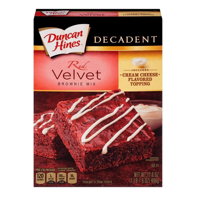 Duncan Hines Red Velvet Brownie Mix, preparato per dolci Red Velvet da 500g (1954241380449)