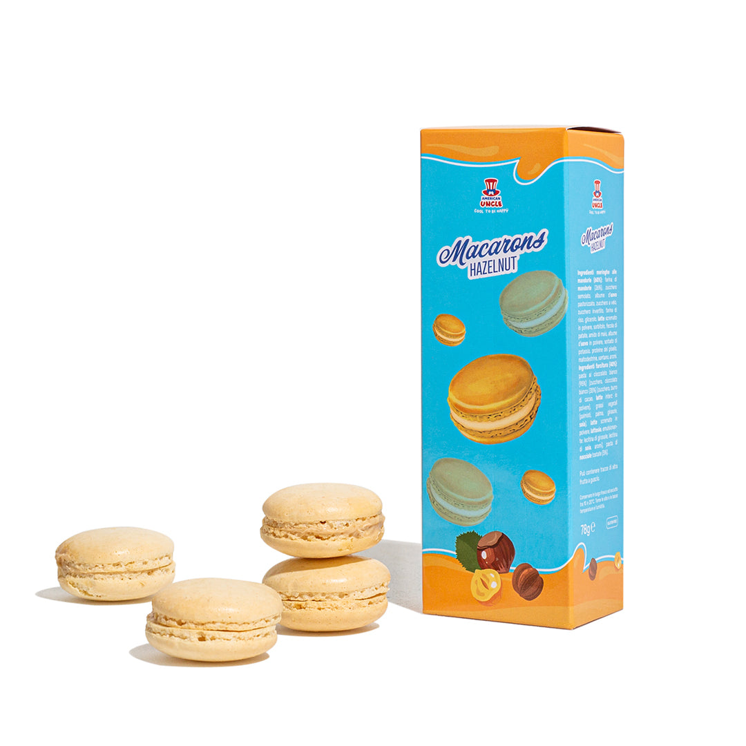 American Uncle Haselnuss-Macarons, Mandelbaiser gefüllt mit Haselnusscreme, 78g 