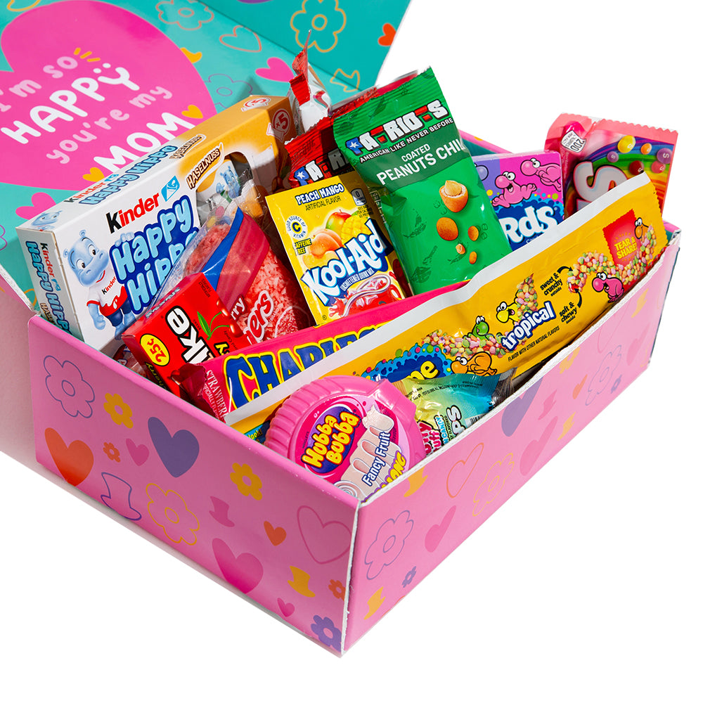 Snack Box - Super Mom Edition, Überraschungsbox mit 20 snack süßen, salzigen und Getränken 