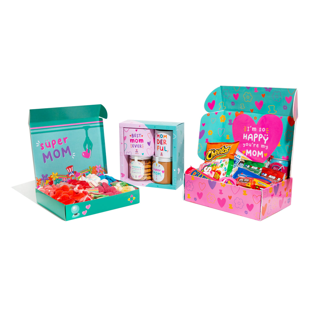 Snack Box - Mom Edition + Mom’s Gift Box + Candy Box - Super Mom Edition von 1kg als Überraschung 