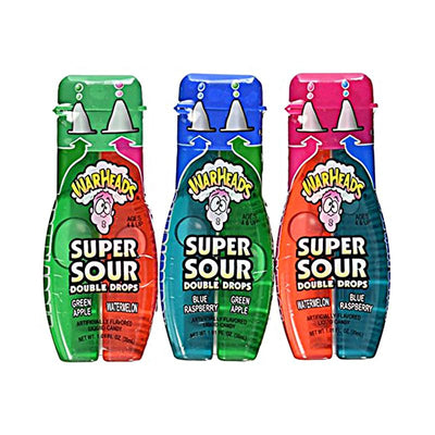 Warheads Super Sour Double Drops 1 Confezione Casuale, caramelle liquide al doppio gusto da 1 confezione (1954234597473)