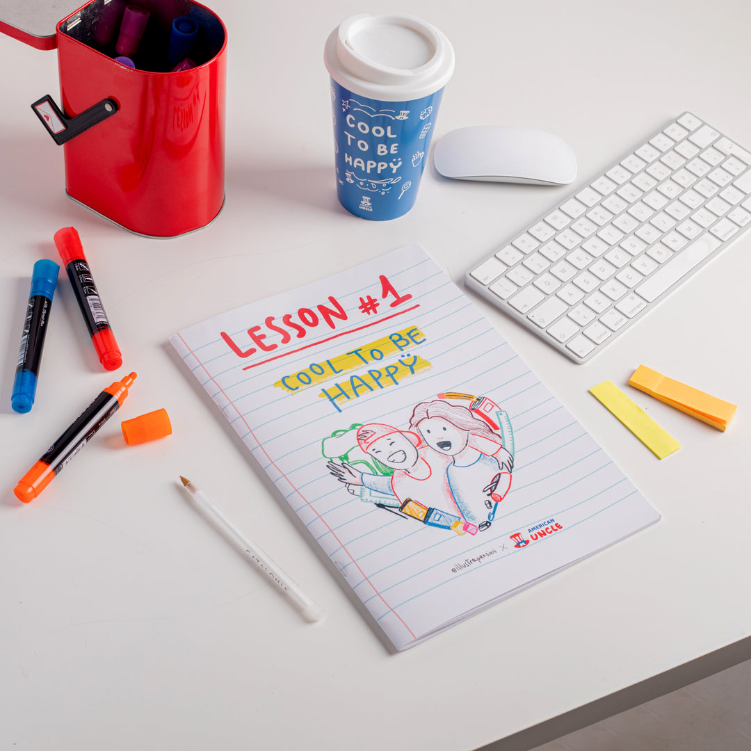 A4-Notizbuch Cool to be Happy mit Linien 