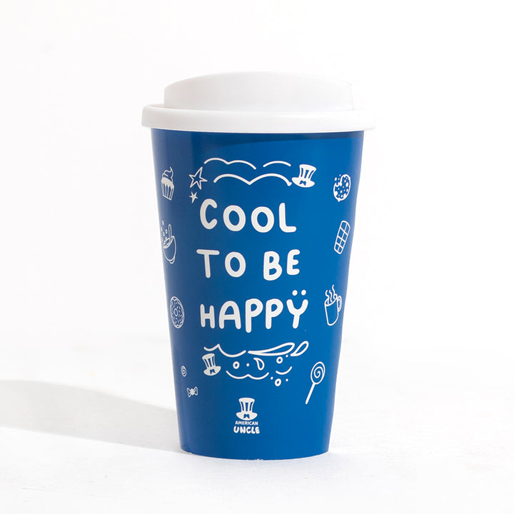 Thermobecher Cool to be Happy, Thermobecher 350 ml mit Schraubdeckel 15,5 x ø 9,5 cm 