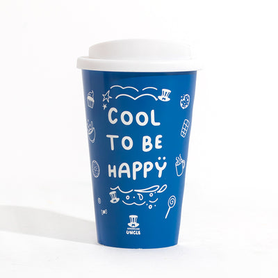 Cup termica Cool to be Happy, Thermobecher 350 ml mit Schraubdeckel 15,5 x ø 9,5 cm