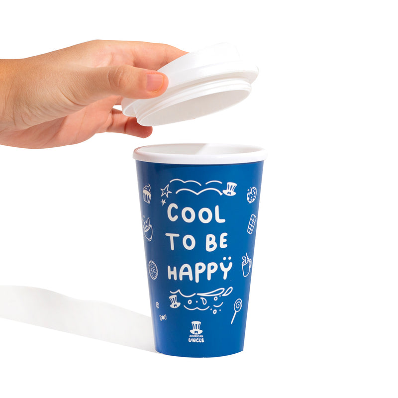 Cup termica Cool to be Happy, Thermobecher 350 ml mit Schraubdeckel 15,5 x ø 9,5 cm