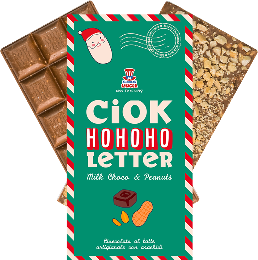ChocoLetter Milk Choco & Peanuts, handwerkliche Milchschokoladentafel mit Erdnüssen, 100g 