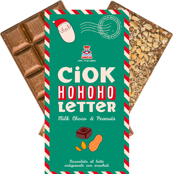 ChocoLetter Milk Choco & Peanuts, handwerkliche Milchschokoladentafel mit Erdnüssen, 100g 