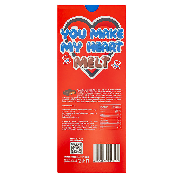 XL Cocoa gefüllte Choco Love Bar, Schokolade Cookies & Cream gefüllt mit Kakaocreme 500g 