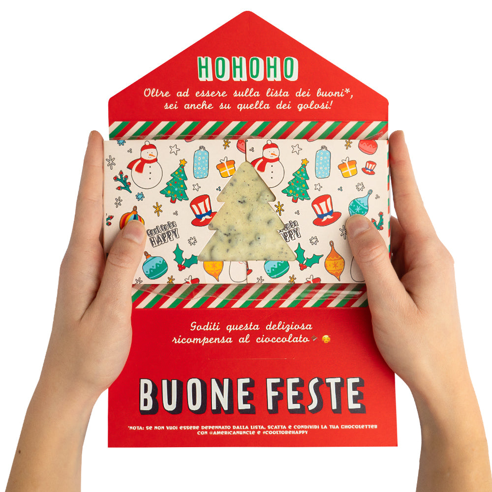 ChocoLetter Cookies & Cream, handgemachte weiße Schokoladentafel mit Keksstücken, 100g 