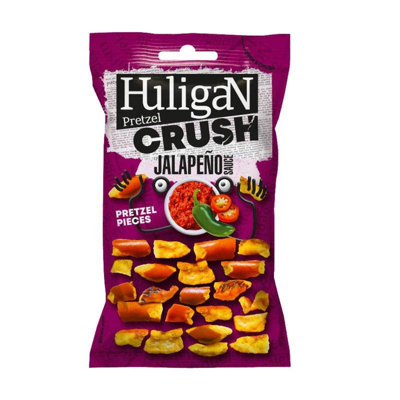 Huligan Pretzel Crush Jalapeno Sauce, Jalapeno-Geschmack Pretzel 65g