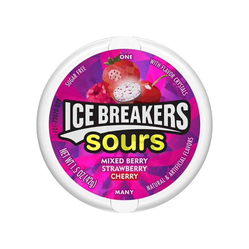 Ice Breakers Sours Mixed Berry Strawberry Cherry, saure Fruchtbonbons 42g