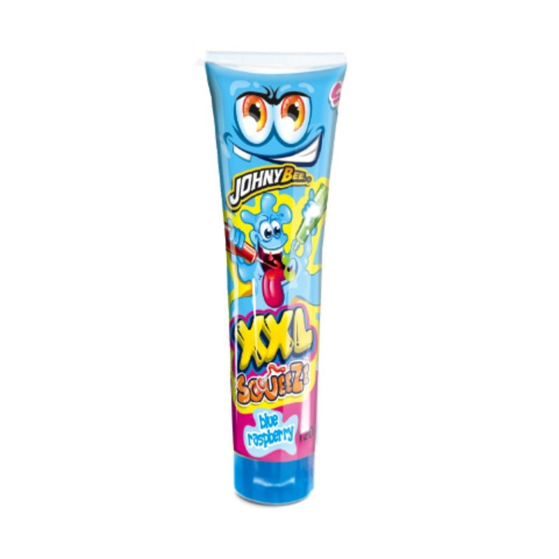 Johny Bee XXL Squeeze Blue Raspberry, Gel Süßigkeiten mit Blaubeergeschmack 120g