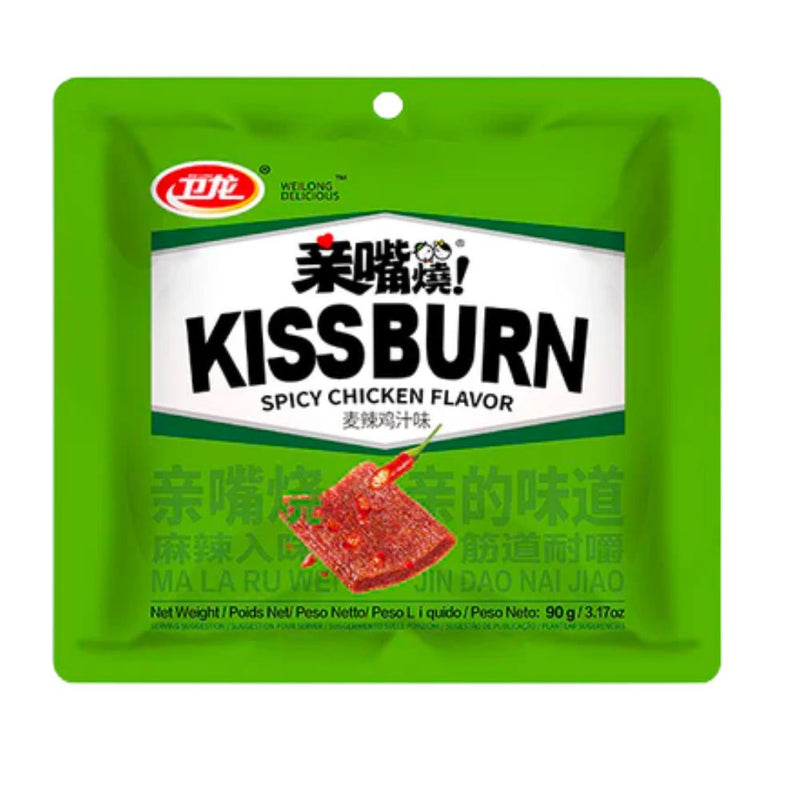 Confezione da 90g di snack di frumento al sapore di pollo piccante Kissburn Spicy Chicken Flavor