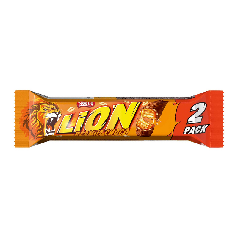 Lion Peanut Butter Choco, 2 Schokoladenriegel gefüllt mit Erdnussbutter, 62g