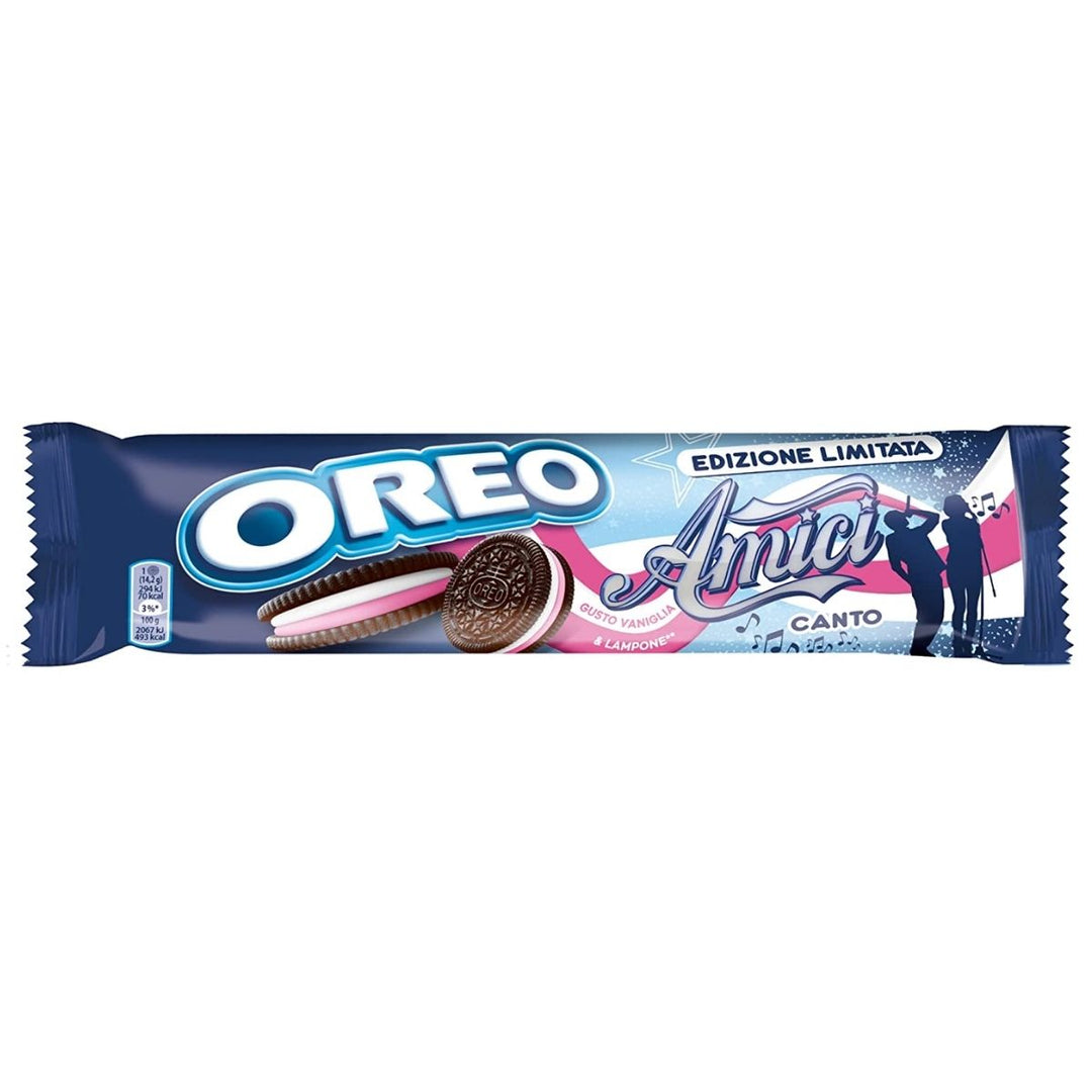 Oreo Amici Limited Edition Vanille und Himbeere, Kekse mit Vanille- und Himbeergeschmack-Creme 157g 