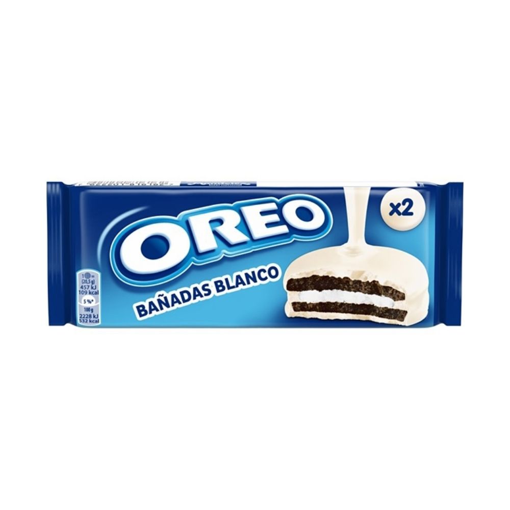 Oreo Bañadas Blanco OreoKekse gefüllt mit Vanillecreme und überzogen mit weißer Schokolade