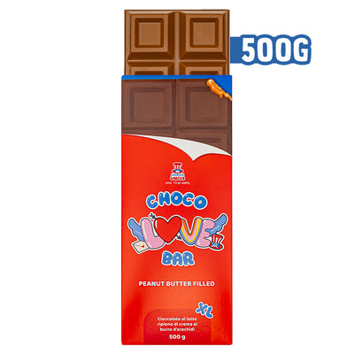 XL Peanut Butter gefüllte Choco Love Bar, Milchschokolade gefüllt mit Erdnussbuttercreme 500g