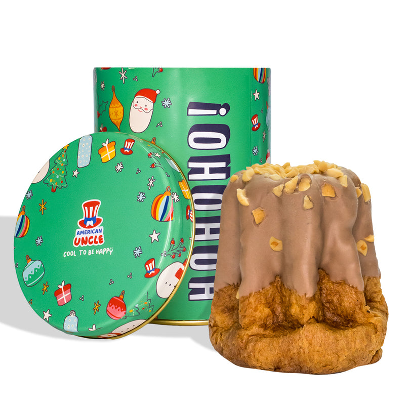 Pandoro artigianale Salted Caramel & Choco Peanuts 200g, Schokoladen- und Erdnussüberzug, mit gesalzenem Karamell gefüllt