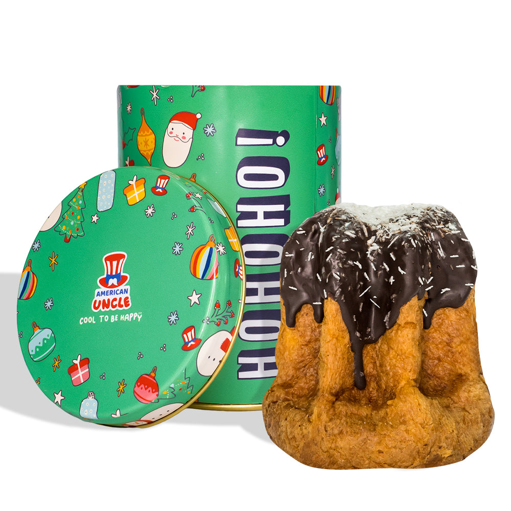 Handgemachter Pandoro Dark Choco & Coconut 200g, Überzug und Füllung aus Zartbitterschokolade und Kokosnuss 