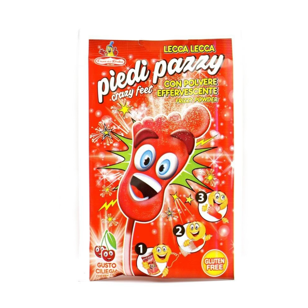 Piedi Pazzi, Fruchtlutscher mit sprudelndem Kirschpulver 20g 