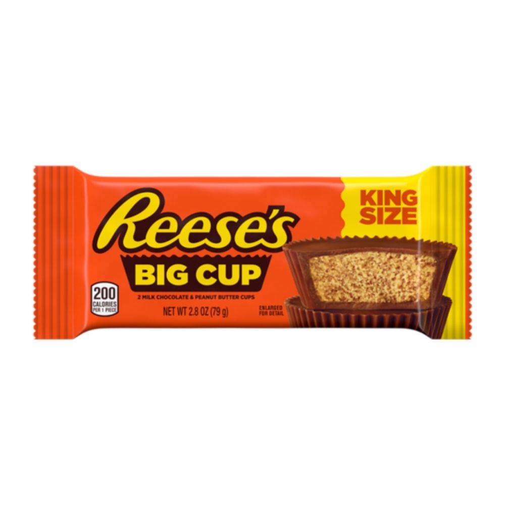 Reese's Big Cup King Size, Erdnussbutter-Tassen mit Erdnussstückchen 79g 