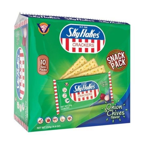 Sky Flakes Cracker Onion & Chives Flavor, Crackers Zwiebel und Schnittlauch Geschmack, 250g