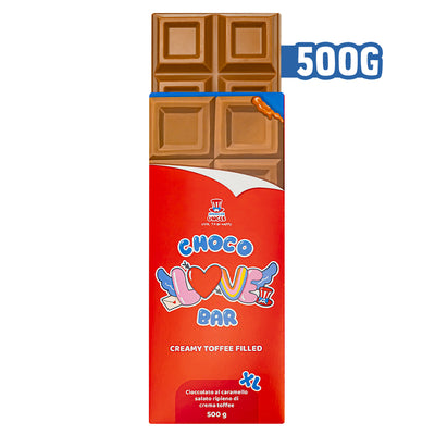 XL Creamy Toffee gefüllte Choco Love Bar, Schokolade mit Karamellfüllung und Toffee-Creme 500g