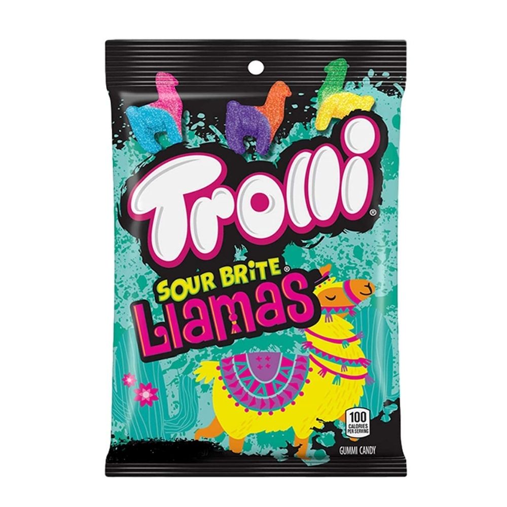 Trolli Sour Brite Tropical Llamas, saure Fruchtbonbons 120g 