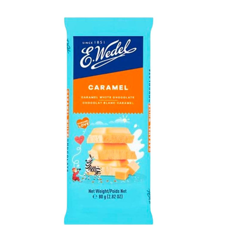 Wedel Choco Caramel, 80g weiße Schokoladenriegel mit Karamell