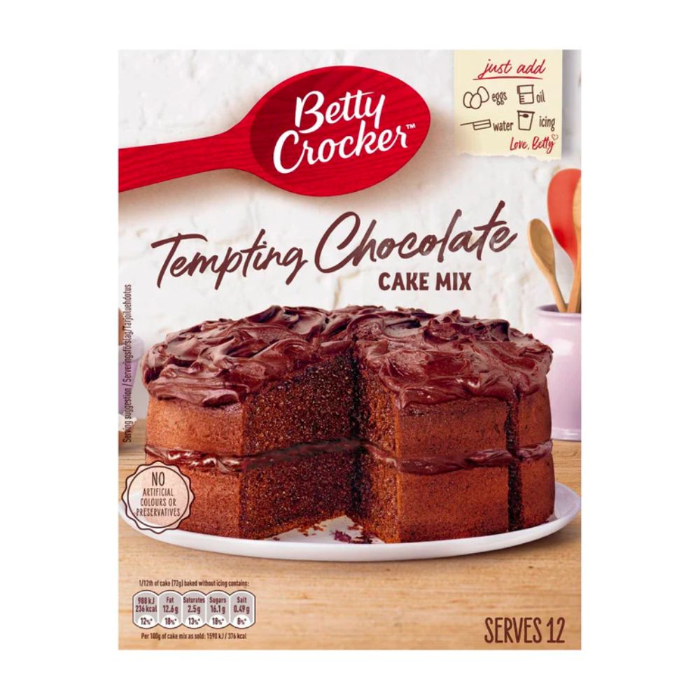 Betty Crocker Verlockende Schokoladenkuchenmischung, Zubereitung für dunklen Schokoladenkuchen 425g 