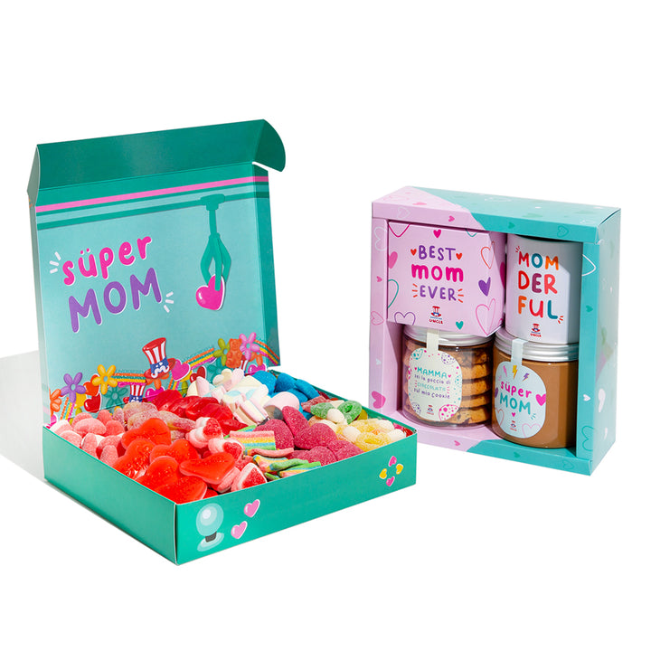 Candy Box - Super Mom Edition von 1kg als Überraschung + Mom Gift Box 