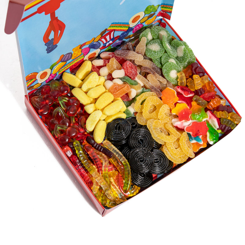 Candy box community selection, 1 kg Gummibonbons Schachtel, 10 Geschmacksrichtungen